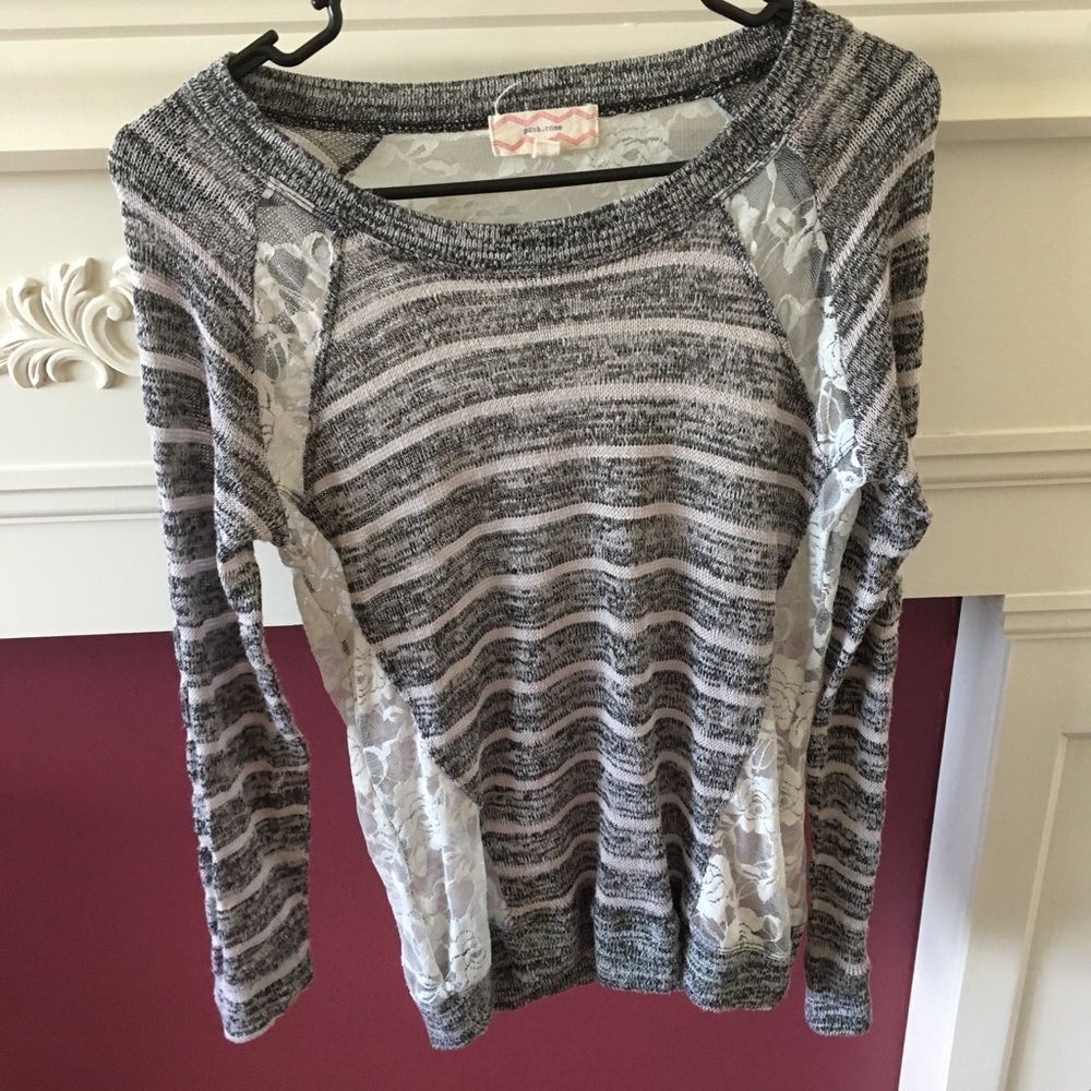 Grey lace sweater